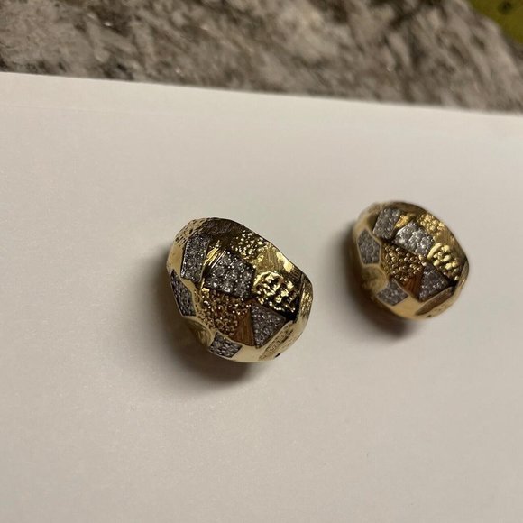 Designer HUTTON WILKINSON Gold Tone Clip on Clip-on Earrings - Picture 7 of 9